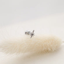 Load image into Gallery viewer, Tiny Northern Star Threadless Pushpin • Whimsigoth Cartilage Earring • Dainty Tragus Labret • Sparkly Conch Piercing • Gold Screwback Stud