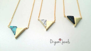 Airplane Gemstone Necklace - Origami Jewels
