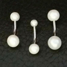 Load image into Gallery viewer, Pearl Belly Ring - Origami Jewels