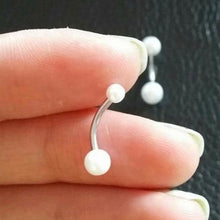 Load image into Gallery viewer, Pearl Belly Ring - Origami Jewels