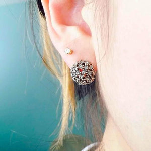 Stone Dome Earrings - Origami Jewels