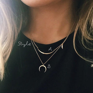 Crescent Moon Necklace - Origami Jewels