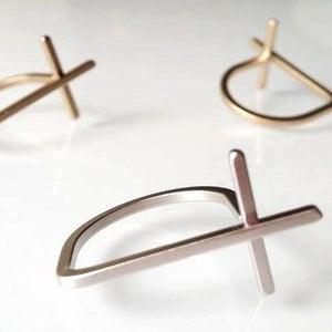 Cross Ring - Origami Jewels