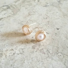 Load image into Gallery viewer, Pearl Wire Earrings - Origami Jewels