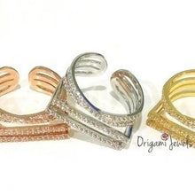 Load image into Gallery viewer, Four Layer Band Ring - Origami Jewels