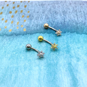 Mini Sunflower Belly Ring - Origami Jewels