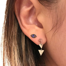 Load image into Gallery viewer, Evil Eye Cartilage Earring, 18g threadless labret, mini small evil eye helix barbell, tragus earring, conch pushpin labret, medusa piercing