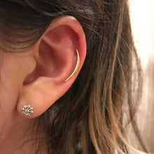 Load image into Gallery viewer, Curved cartilage earring, fashion earrings, cute ear sweep, ear Climbers, crescent moon earrings, leaf ear sweeps,