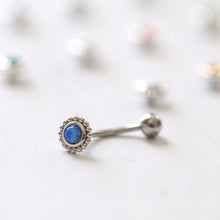 Load image into Gallery viewer, Petite Birthstone Belly Button Ring - Origami Jewels