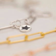 Load image into Gallery viewer, Thick rectangle link bracelet with charms - Origami Jewels