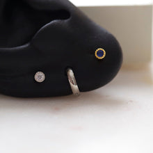 Load image into Gallery viewer, 3mm cartilage earring, simple cartilage stud, tiny medusa jewelry, small tragus stud, helix earring, threadless pushback forward helix studs