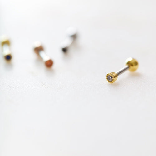 3mm cartilage earring, simple cartilage stud, tiny medusa jewelry, small tragus stud, helix earring, threadless pushback forward helix studs