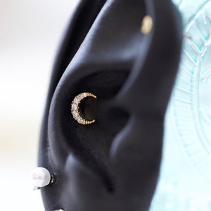 Crescent Moon Cartilage Earring