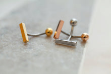 Load image into Gallery viewer, NEW! || Small Bar Navel Ring, Floating Belly Ring, dainty bar navel ring, gold bar belly rings, simple belly rings, dainty belly jewelry