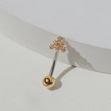 Load image into Gallery viewer, Petite Triangle Belly Ring, Floating Naval Ring, dainty navel ring, small triangle gold belly ring, simple belly rings, dainty belly jewelry