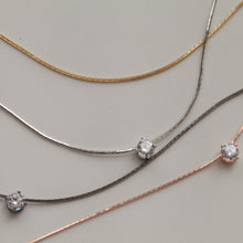 Load image into Gallery viewer, Chic Dainty Necklace, black collarbone necklace, sterling silver necklace, necklaces for her, gold minimalist, dainty jewelry, gifts for her