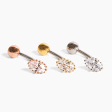 Load image into Gallery viewer, NEW! ||Oval Navel Ring, Floating Belly Ring, dainty navel ring, Oval belly rings, simple belly rings, dainty body jewelry,trendy belly rings