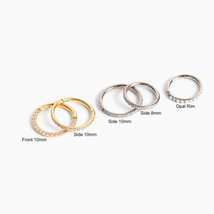 16g Titanium Circle Clicker Hoop, whimsigoth Opal Tragus ring, Comfortable Conch Hoop hypoallergenic daith piercing, helix cartilage earring