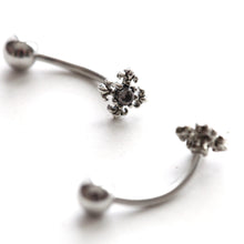 Load image into Gallery viewer, NEW! Medieval Cross Ring, Floating Belly Ring, whimsigoth minimalist belly button ring, small dainty simple trendy belly ring, gifts for her