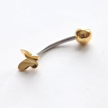 Load image into Gallery viewer, NEW! || 3D Butterfly Navel Ring, Floating Belly Ring, dainty navel ring, small butterfly whimsigoth belly rings, simple gold body jewelry