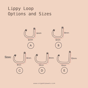 16g Birthstone Medusa Piercing • Lippy Loop Labret Lip • Surgical Steel Lip Ring • Geometric Lip Labret • Sapphire Labret • Opal Birthstone