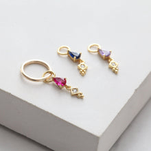 Load image into Gallery viewer, Totem Teardrop Belly Hoop • Tiny Belly Piercing • Simple Navel Ring • Dainty Dangle Belly Ring • 14k Goldfill Silver 18g 16g Belly Jewelry