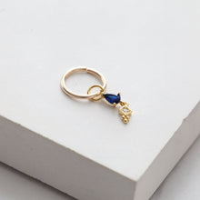 Load image into Gallery viewer, Totem Teardrop Belly Hoop • Tiny Belly Piercing • Simple Navel Ring • Dainty Dangle Belly Ring • 14k Goldfill Silver 18g 16g Belly Jewelry