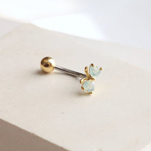 Load image into Gallery viewer, Moonstone Ribbon Belly Button Ring • Floating Navel Ring • Silver Belly Ring • Dainty Bow Ring • Tiny Mini Body Jewelry • Postpartum Belly