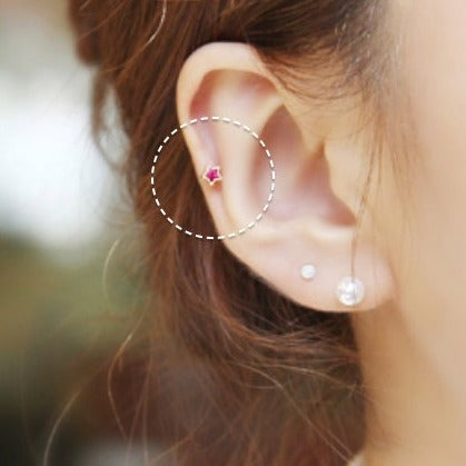 16G Cartilage Earring | Flat Back Tragus Helix Piercing