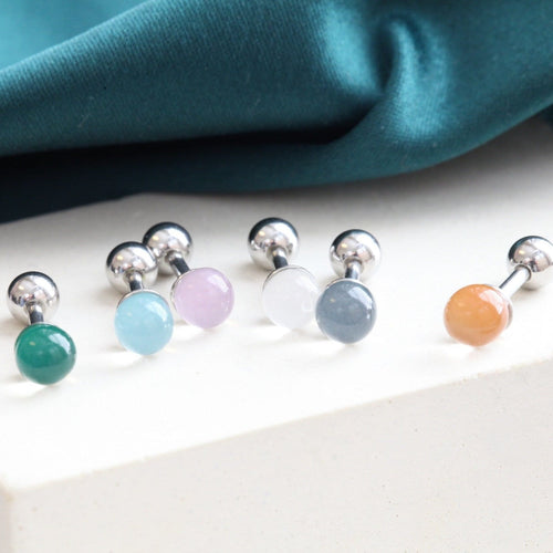 16g Clear Cartilage Piercing • Pink Ball Earring • Sky Blue Conch Studs • White Ball Barbell • Classic Conch Earrings • Colorful Helix Stud