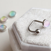 Load image into Gallery viewer, 16g Circle Candy Lip Labret • 3mm Ball Classic Lip Ring • Medusa Lip Piercing • Basic Lip Jewelry • Rainbow Daily Labret • Simple Lippy Loop