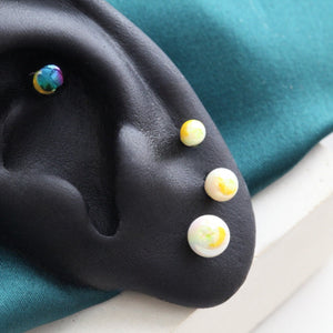 Moon Sketch Lobe Stud • Ball Back White Star Barbell • 3mm Marble Conch Earrings • 3 Sizes Helix Earring • Celestial Tragus Earring • Gifts