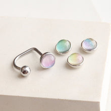 Load image into Gallery viewer, 16g Circle Candy Lip Labret • 3mm Ball Classic Lip Ring • Medusa Lip Piercing • Basic Lip Jewelry • Rainbow Daily Labret • Simple Lippy Loop
