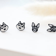 Load image into Gallery viewer, French Bulldog Threadless Pushpin • Husky Cartilage Earring • Dog Dainty Tragus Labret • Cute Puppy Conch Piercing • Small Screwback Stud