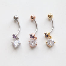 Load image into Gallery viewer, Purple Dangle Belly Ring • Dainty Belly Button Ring • Drop Belly Ring • Hot Pink Drop Navel Rings • Small Belly Button Rings • Minimalistic