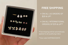 Load image into Gallery viewer, Mini Ribbon Cartilage Stud • Tiny Conch Labret • Bow Threadless Pushback • 18g Flat Back Lobe Earring • Tie the Knot Piercing • Dainty Stud