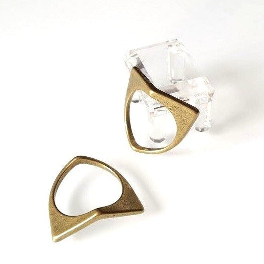 Geometric Chevron Ring - Origami Jewels