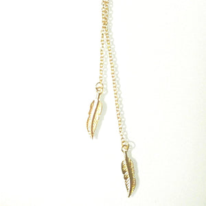 Two Feathers Necklace - Origami Jewels