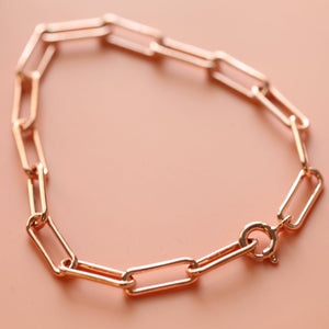 Thick rectangle link bracelet