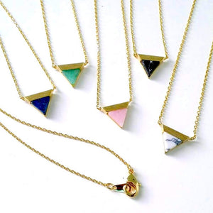 Triangle Gemstone Necklace - Origami Jewels