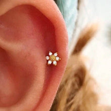 Load image into Gallery viewer, Mini Sunflower Earring - Origami Jewels