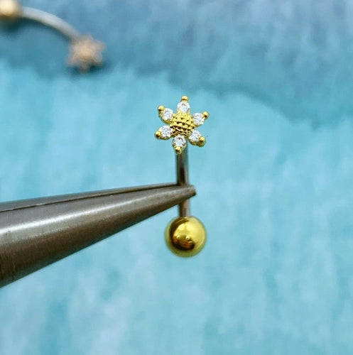 Mini Sunflower Belly Ring - Origami Jewels