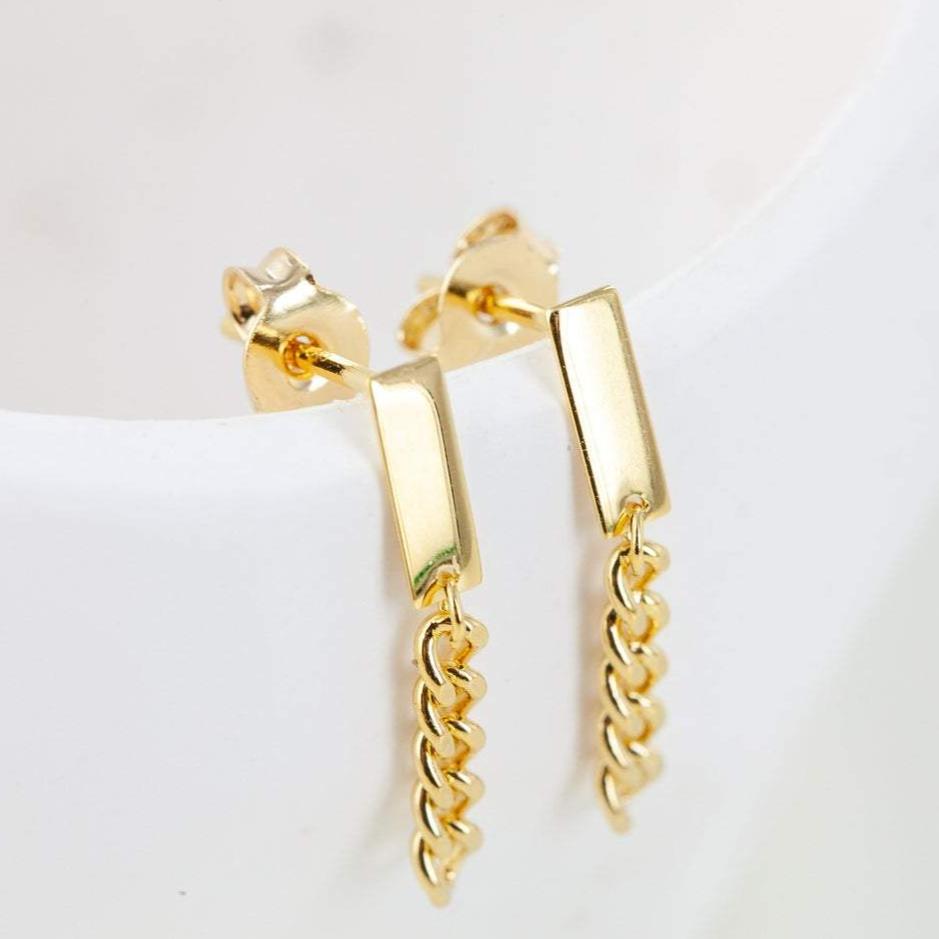Chain Dangle Earrings - Origami Jewels