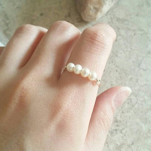 Pearl Line Ring - Origami Jewels