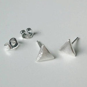 Scratched Triangle Studs - Origami Jewels