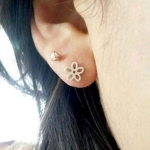 925 Silver Flower Earrings - Origami Jewels