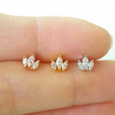 3CZ Crown Earring - Origami Jewels