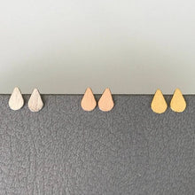 Load image into Gallery viewer, Scratched Teardrop Studs - Origami Jewels