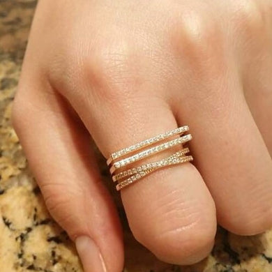Four Layer Band Ring - Origami Jewels