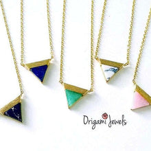 Load image into Gallery viewer, Triangle Gemstone Necklace - Origami Jewels